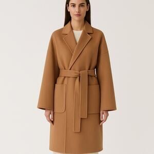 The Curated The Boyfriend Wool Cashmere Coat Camel